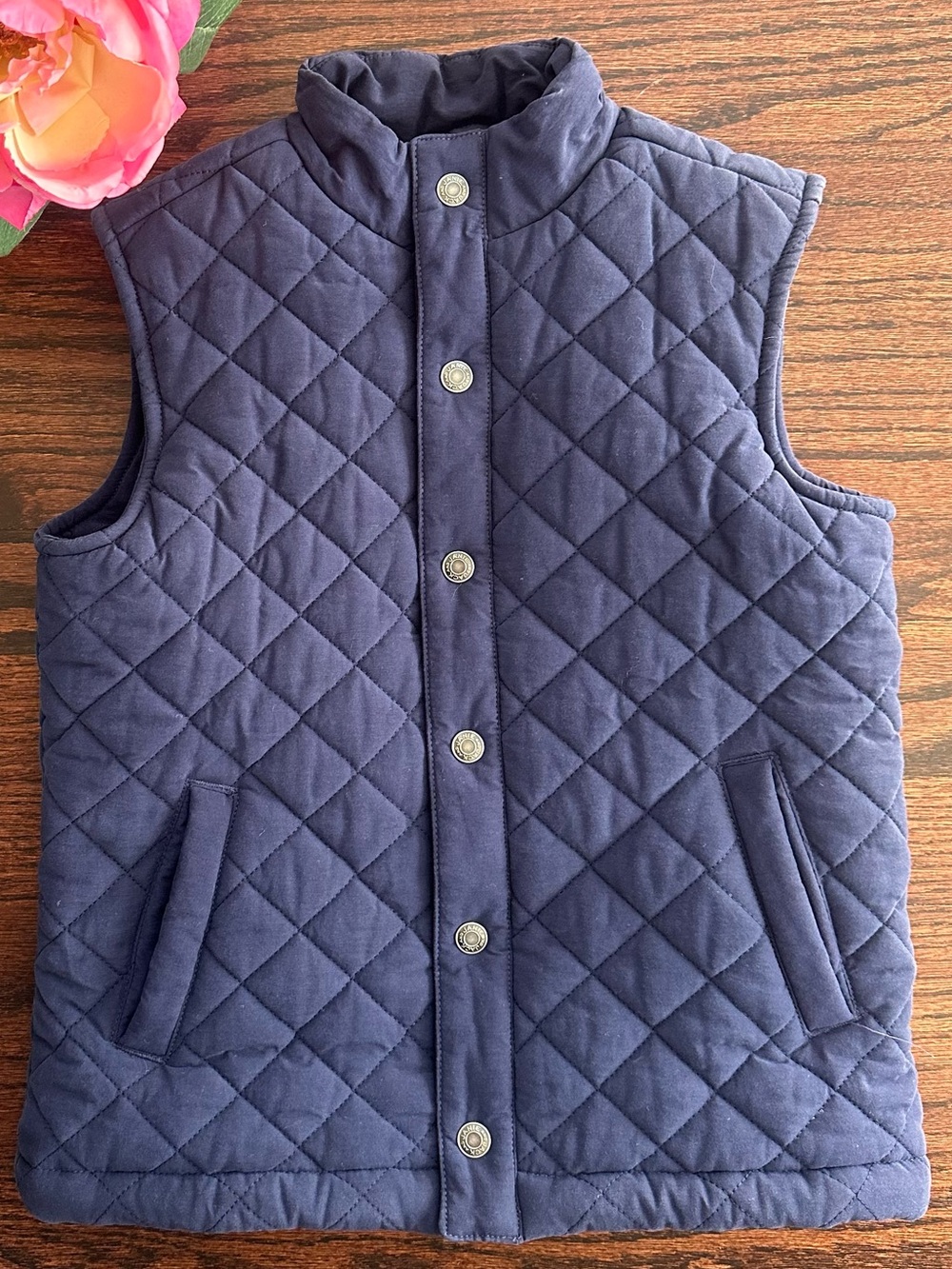 Janie & Jack navy blue quilted vest, size 5-6Y